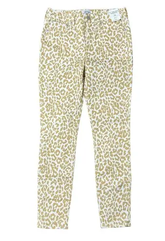 J. Crew Size 28 Jeans 10" High Rise Toothpick Animal Print Safari Leopard NEW