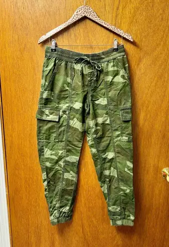 Abercrombie & Fitch  Cargo Camo Joggers Drawstring Elastic Pants Green Small S