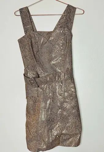 NANUSHKA Lorena Belted Snakeskin Print Vegan Mini Dress Size Small
