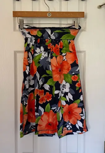 Hollister Y2K  Dark Hawaiian Floral Strapless Tunic