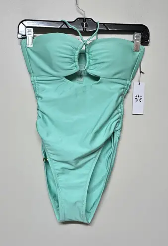 Gigi C Womens Mint Green High Waisted Cutout One Piece Swimsuit Sz XS