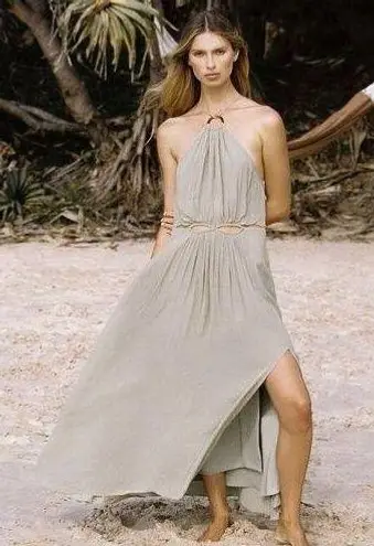 Reiss ππ Marta Resortwear Midi Dress ~ Khaki US 10 NWT