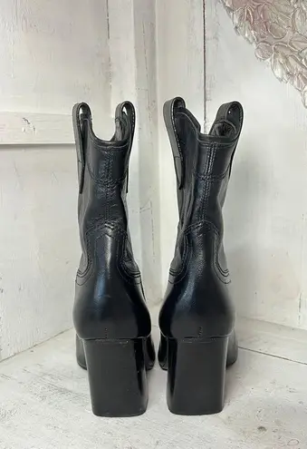 A'mmonde Atelier Adrian Pull On Pointed Toe Western Boots Black Womens Size 38/8