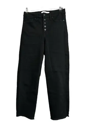 Ella Moss black high rise straight ankle jeans