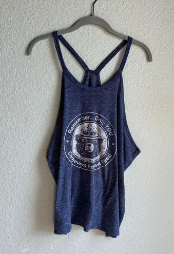 Cooperative Smokey The Bear Prevent Forest Fires Navy Graphic Tank Top