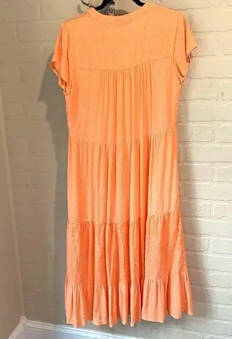 Kate & Sam dress NEW coral orange dress Swiss dot & eyelet lined small