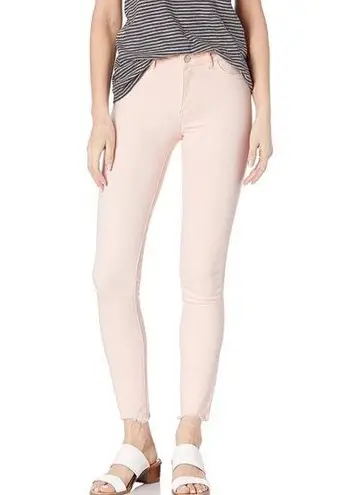 DL1961  Florence Instasculpt Cropped Jeans in Blush Pink Denim Size 26 Raw Hem