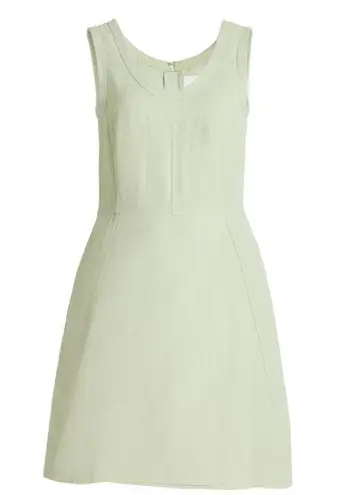 Jil Sander Back Zip Wrapped Linen-Blend Sage  Mini Dress