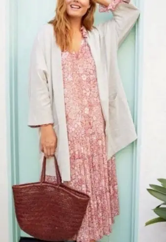 DONNI. Ribbed Sweater Coat, One Size Fits All Gray Size L