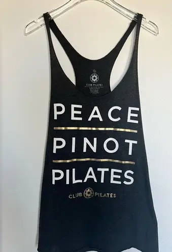 Club Pilates Peace Pinot Pilates Black Vintage Tank Sz Medium