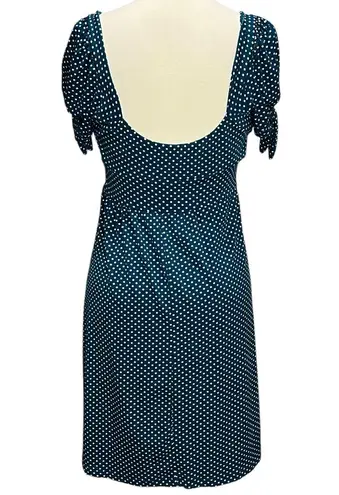 Heart soul Y2K Babydoll Dress Large Teal Blue White Polka Dot Milkmaid Retro USA