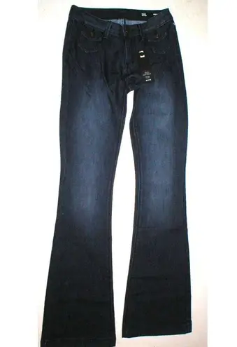 Buffalo New NWT $99 Designer David Bitton Jeans Womens 25 X 33 Mid Rise Flare Dk