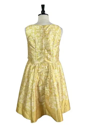 Eshakti Women’s Plus Dress Fit Flare Ruched Waist Yellow Floral Size 14/16