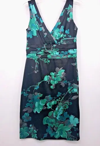 Evan Picone Evan-Picone Dress Womens 6 Used Black Green Blue Gray Career Cocktail Floral