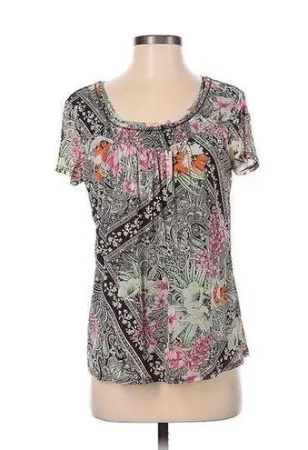 Christopher & Banks  Short Sleeve Blouse Women’s Size Small Multicolor Sheer