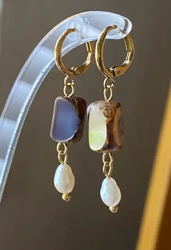 Handmade unique retro vintage fairy boho style dangle earrings w/ quality Czech glass beads💜