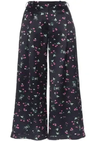 Racil NWT Mama High Waist Floral Print Trousers in Midnight Blue Sz FR 38/US 10