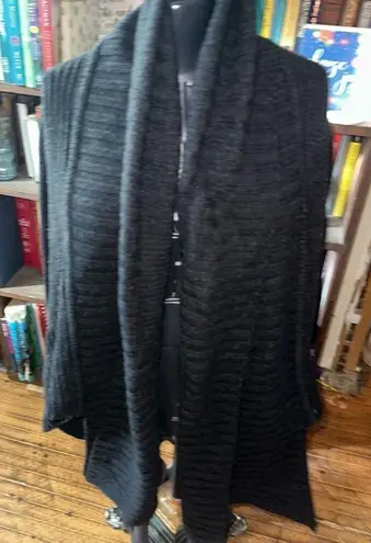 ALLSAINTS cozy alpaca wool blend drape front charcoal sweater