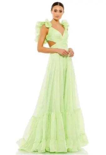 Mac Duggal Ruffle Tiered Cut Out ChiffonGown