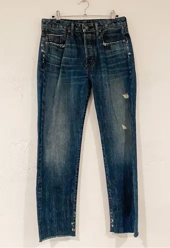 Vince  Selvedge Boyfriend Slouch Union Cuffed Jeans in Blue Size 27