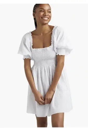 NWT Hill House Athena Nap Mini Graduation Bridal Dress Sheer White Swiss Dot S Size M