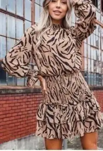 TCEC  long sleeve Dress Tiger print (Frock Candy) - Image 1