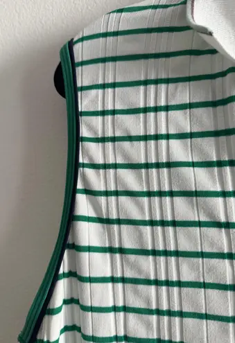 Wimbledon Tennis Striped Collared Tank XL Green White