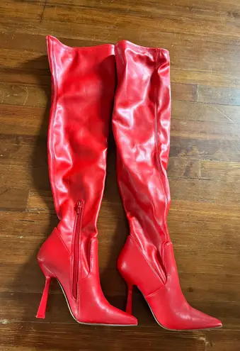 Steve Madden Thigh High Red Heels