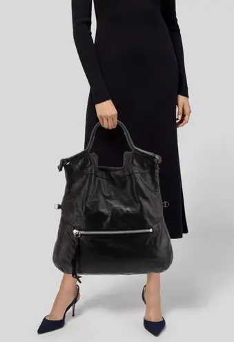 Foley + Corinna's downtown tote crossbody in black with silver hardware