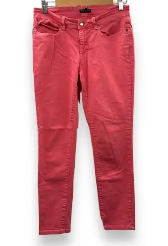 Eileen Fisher Barbiecore Pink Mid Rise Skinny Cropped Jeans Size 6