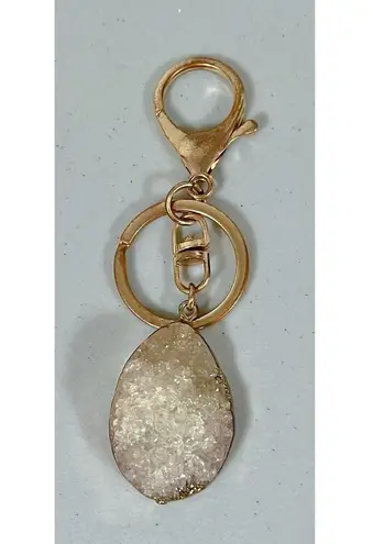 Gold Brown Geode Crystal Stone Key