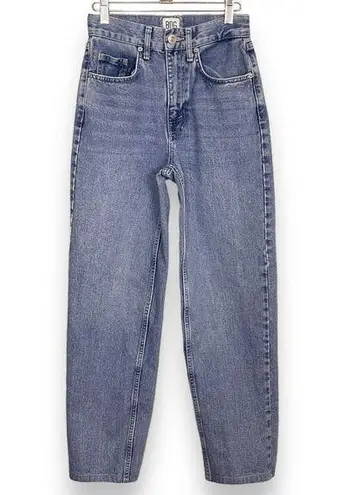 BDG Jeans High Rise Baggy Women Tapered Leg Size 24 Blue Medium‎ Wash