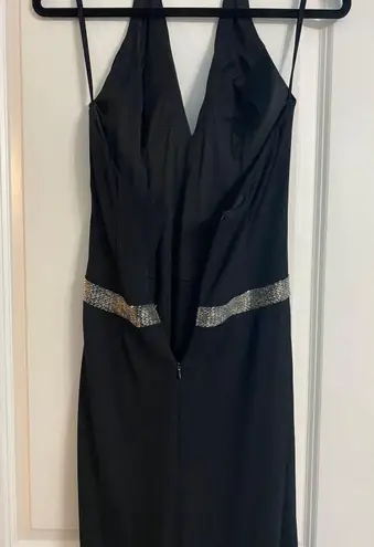 Jovani Black Halter Top Formal Dress