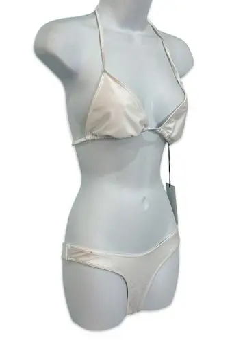 Lovewave White String Bikini Campbell Top Ryder Bottom Bathing Suit size XS NEW