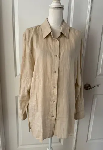 Elie Tahari Solid Linen Shirt