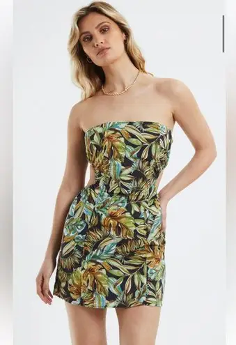 Charlie Holiday Tropical Strapless Dress