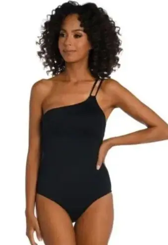 La Blanca NEW/NWT Black Island Goddess One Shoulder Swimsuit Size 8