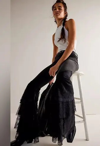 Free People NWT *fabric* We The Free Mystique Lace Flare Jeans