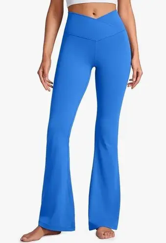 CRZ Yoga NWT  High Waist Crossover Flare Leggings Large in Super Sonic Blue