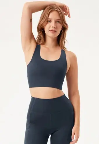 Girlfriend Collective Midnight Paloma Racerback Bra — Navy Blue — Small