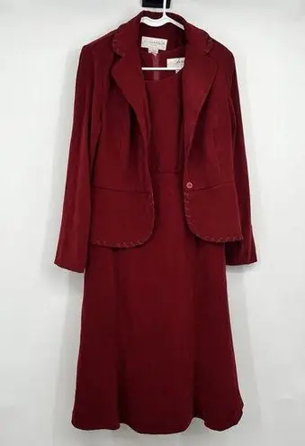 Vintage Womens Sag Harbor Red Dress & Blazer Size 8 Western Rodeo Boho Festival