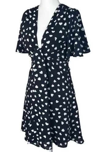 Lani the Label NWOT Womens Dress Size S Black White Heart Print A-Line