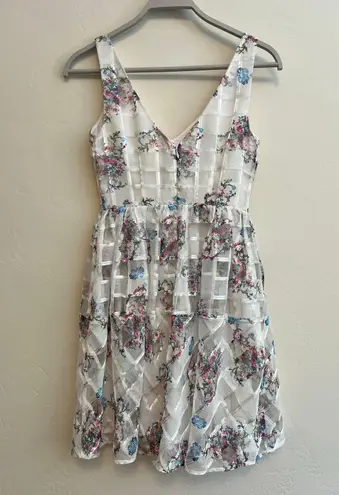 Maeve Anthropologie by: Peony Floral Organza Garden Dress in White Size: 2 (XS)
