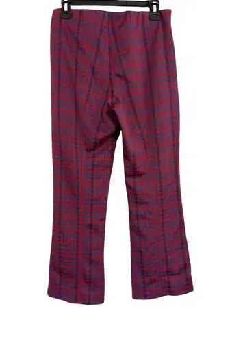 Maeve by Anthropologie Red Blue Plaid Pull On Flare Pants Women’s Size S Trouser