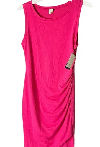 Melrose and Market Pink Asymmetrical Ruched Strapless Dress