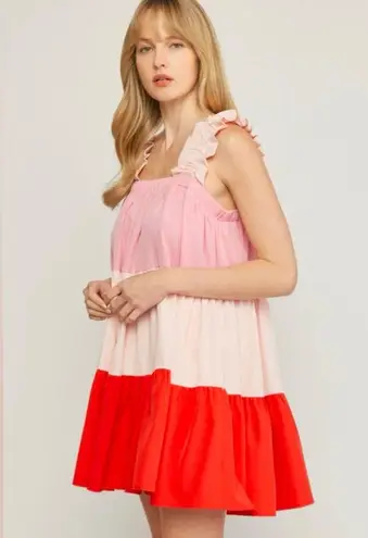 Pink sleeveless Square Neck Sundress Size 1X