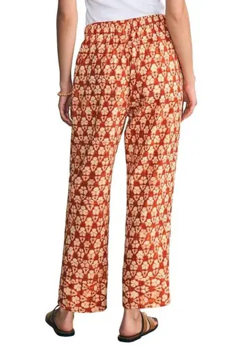 Faherty Orange Pacific Beach Linen Pants Patterned Summer Vacation Comfy XS