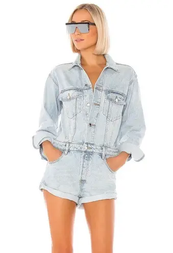Alexander Wang Cotton Denim Short Jumpsuit