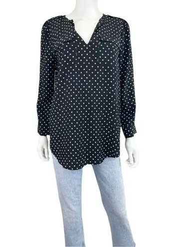 Joie  100% SILK Black White Dot Blouse Size S