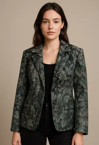 Sag Harbor Vintage Floral Tapestry Blazer Jacket Size 12 Fairy Forest Grunge